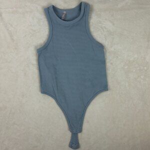 ANWND Light Blue Ribbed Bodysuit Tank Top Women Size M/L strech